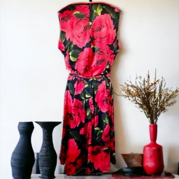 SHELBY & PALMER BLACK ROSE DRESS SIZE 2X - Picture 3 of 7